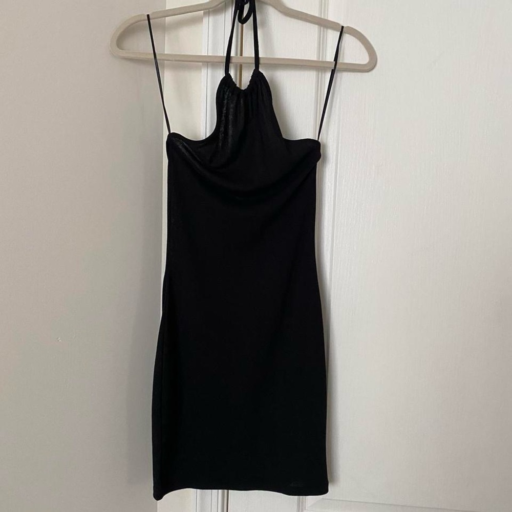 Elegant Black Halter Dress